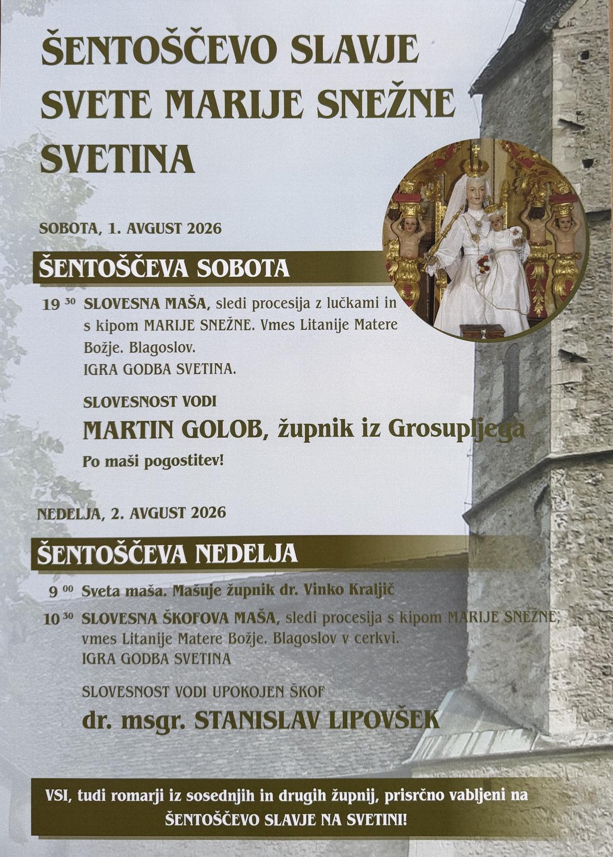 MARIJA SNEŽNA LEPA NEDELJA 2026